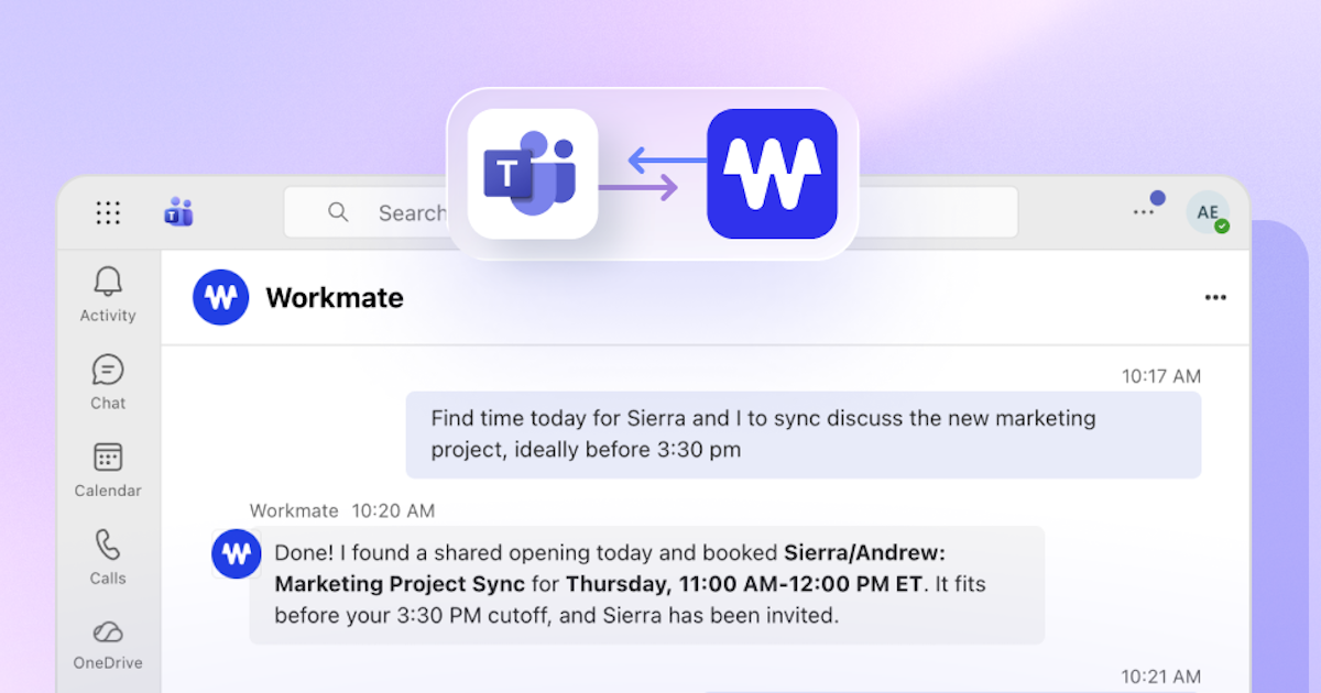 Talk To Your Workmate Scheduler in Microsoft Teams